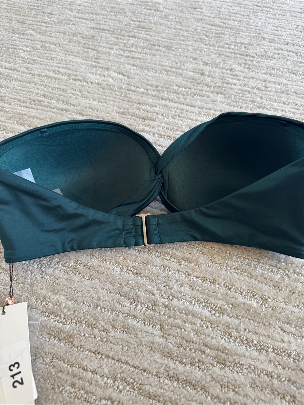 CALLA twisted Bandeau sea green Swim Top - Picture 3 of 3